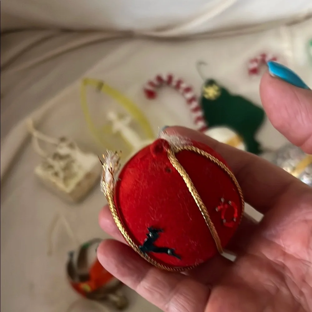 VTG Handmade Christmas Ornaments and Candy Cane Set